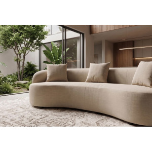 ATELIER modern bársony kanapé - 230cm - beige