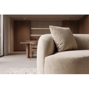ATELIER modern bársony kanapé - 230cm - beige