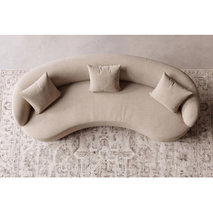 ATELIER modern bársony kanapé - 230cm - beige