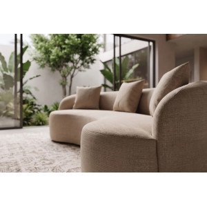 ATELIER modern bársony kanapé - 230cm - beige