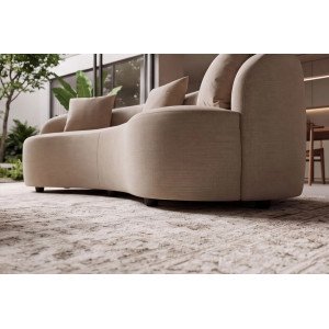 ATELIER modern bársony kanapé - 230cm - beige