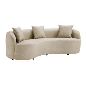 ATELIER modern bársony kanapé - 230cm - beige