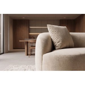 ATELIER modern bársony kanapé - 230cm - beige