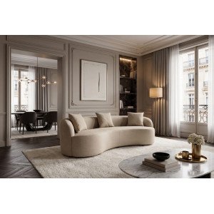 ATELIER modern bársony kanapé - 230cm - beige INVICTA