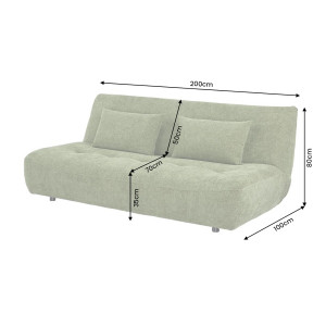 ELYPSE modern zsenília kanapéágy - 200cm - zöld