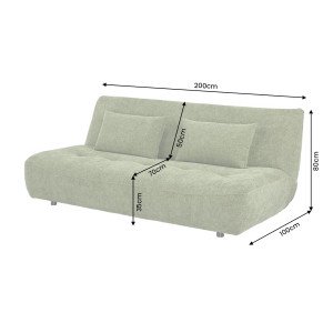 ELYPSE modern zsenília kanapéágy - 200cm - zöld