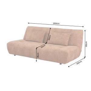 ELYPSE modern zsenília kanapéágy - 200cm - barna