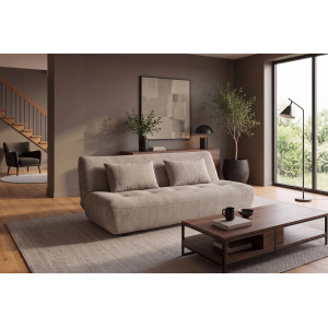 ELYPSE modern zsenília kanapéágy - 200cm - beige