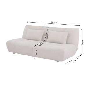 ELYPSE modern zsenília kanapéágy - 200cm - beige