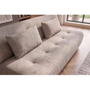 ELYPSE modern zsenília kanapéágy - 200cm - beige