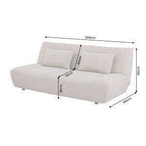 ELYPSE modern zsenília kanapéágy - 200cm - beige