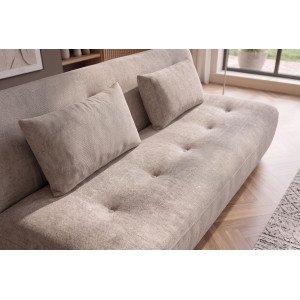 ELYPSE modern zsenília kanapéágy - 200cm - beige