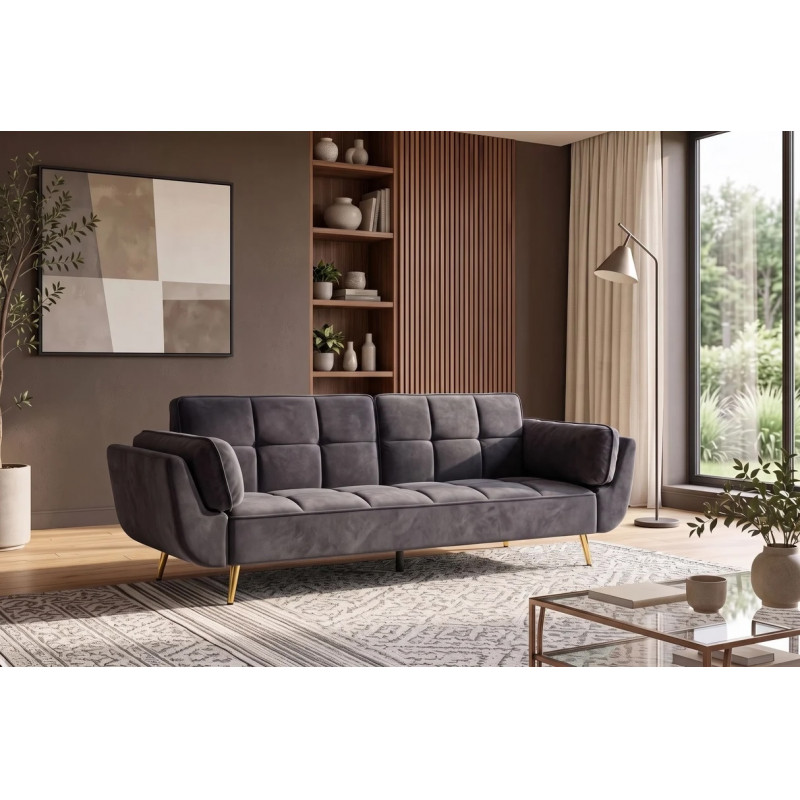 BOUTIQUE elegáns bársony kanapéágy - 215cm