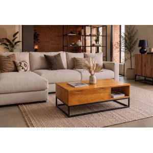 MAKASSAR FUNCTION modern mangófa dohányzóasztal - 110cm