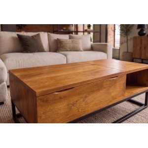 MAKASSAR FUNCTION modern mangófa dohányzóasztal - 110cm