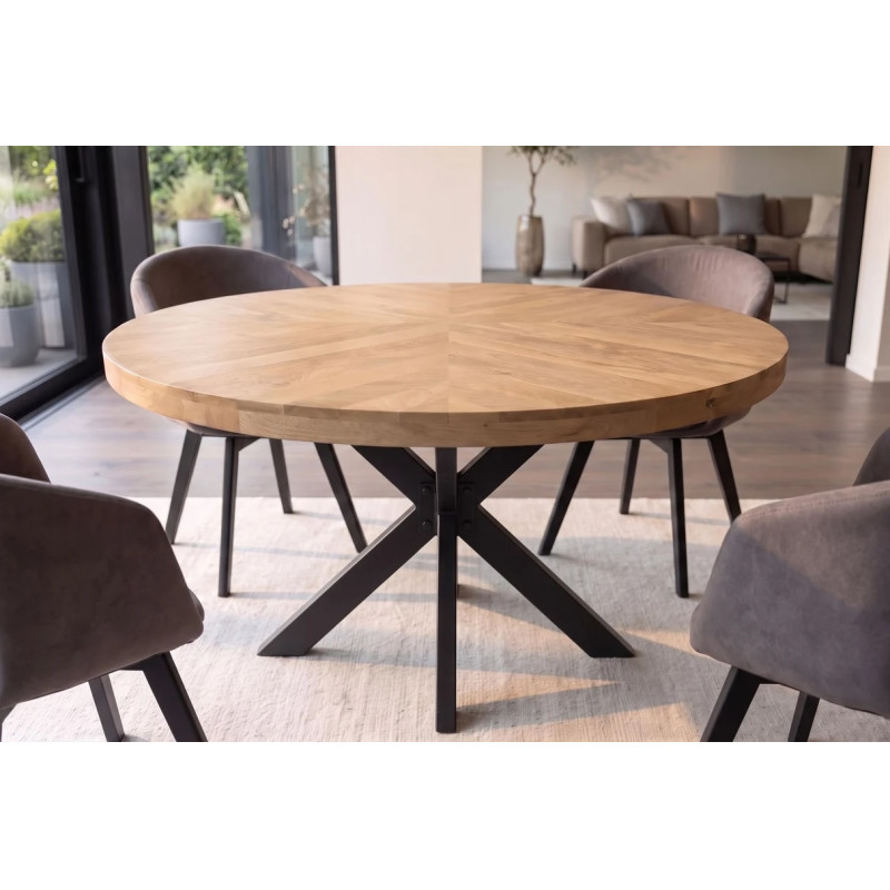 INFINITY HOME modern kerek mangófa étkezőasztal - 120cm