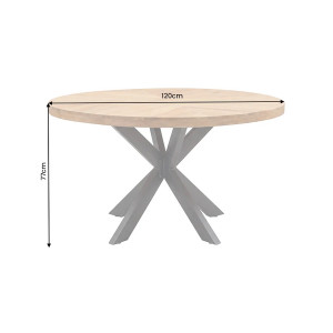 INFINITY HOME modern kerek mangófa étkezőasztal - 120cm