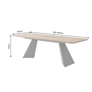 PRESTIGE modern bővíthető dió étkezőasztal - 180-240cm