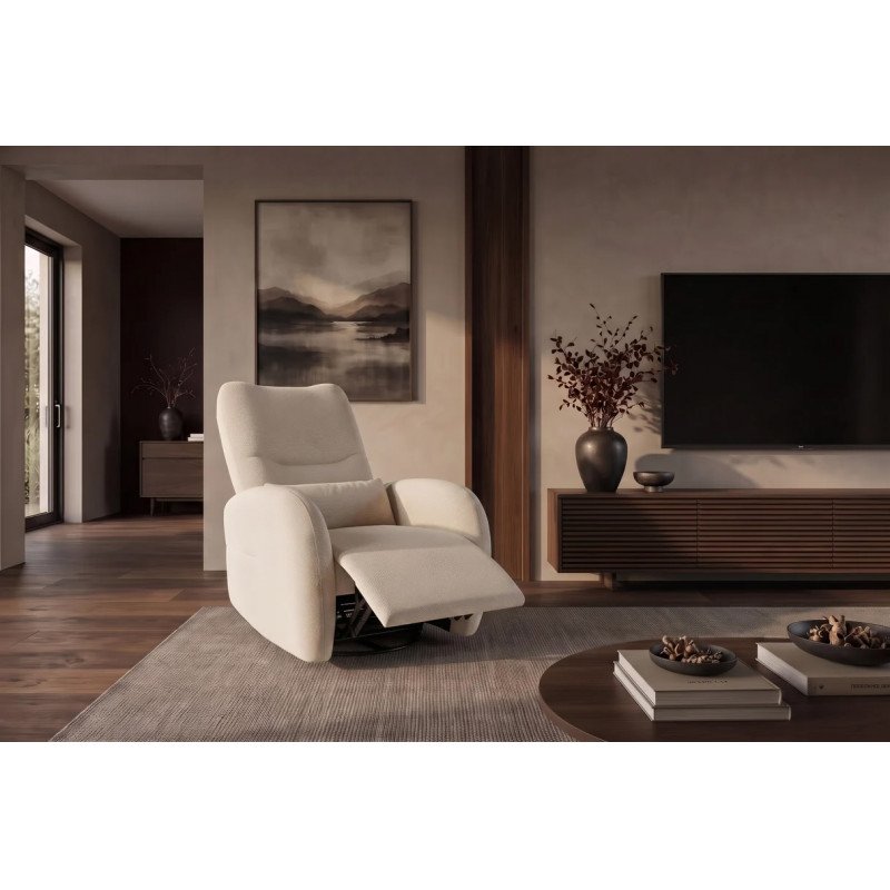 PRIORITY modern elektromos relaxfotel USB csatlakozóval - beige
