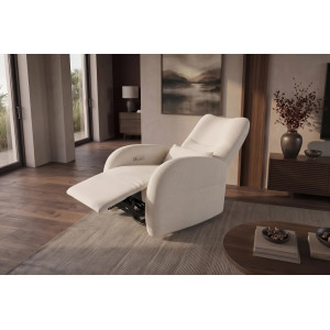 PRIORITY modern elektromos relaxfotel USB csatlakozóval - beige