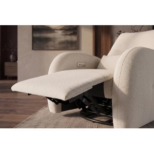 PRIORITY modern elektromos relaxfotel USB csatlakozóval - beige