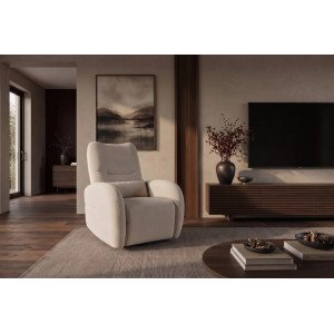 PRIORITY modern elektromos relaxfotel USB csatlakozóval - beige