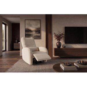 PRIORITY modern elektromos relaxfotel USB csatlakozóval - beige INVICTA