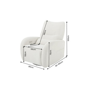 PRIORITY modern elektromos relaxfotel USB csatlakozóval - greige