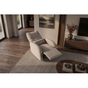 PRIORITY modern elektromos relaxfotel USB csatlakozóval - greige