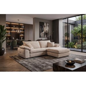 SOHO modern zsenília kanapé - 260cm - beige