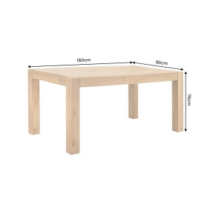MAKASSAR modern mangófa étkezőasztal - 160cm