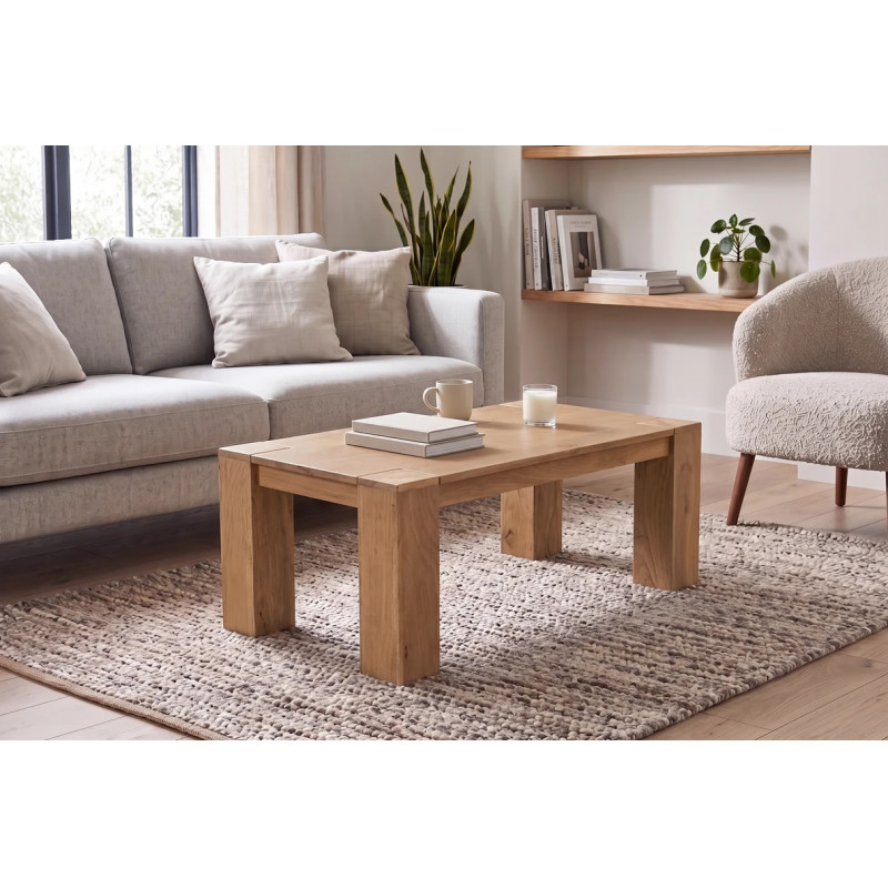 MAKASSAR modern mangófa dohányzóasztal - 100cm
