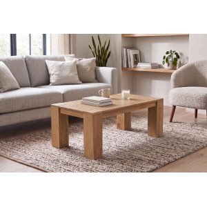 MAKASSAR modern mangófa dohányzóasztal - 100cm Fa