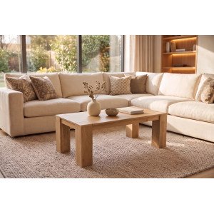 MAKASSAR modern mangófa dohányzóasztal - 100cm