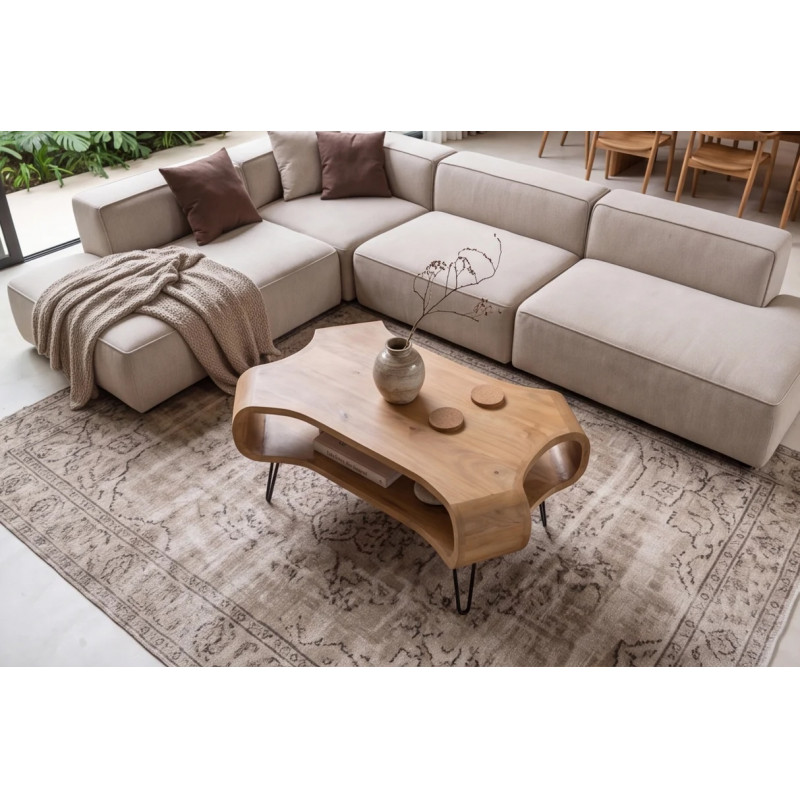 ORGANIC LIVING modern mangófa dohányzóasztal - 100cm