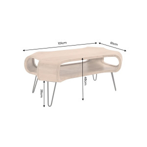 ORGANIC LIVING modern mangófa dohányzóasztal - 100cm