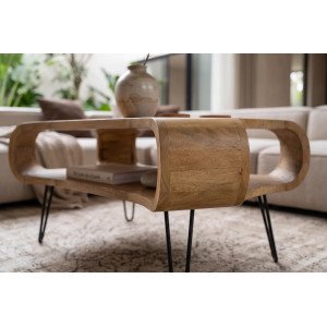 ORGANIC LIVING modern mangófa dohányzóasztal - 100cm