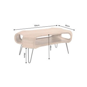 ORGANIC LIVING modern mangófa dohányzóasztal - 100cm