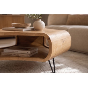 ORGANIC LIVING modern mangófa dohányzóasztal - 90cm