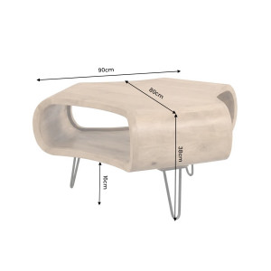 ORGANIC LIVING modern mangófa dohányzóasztal - 90cm