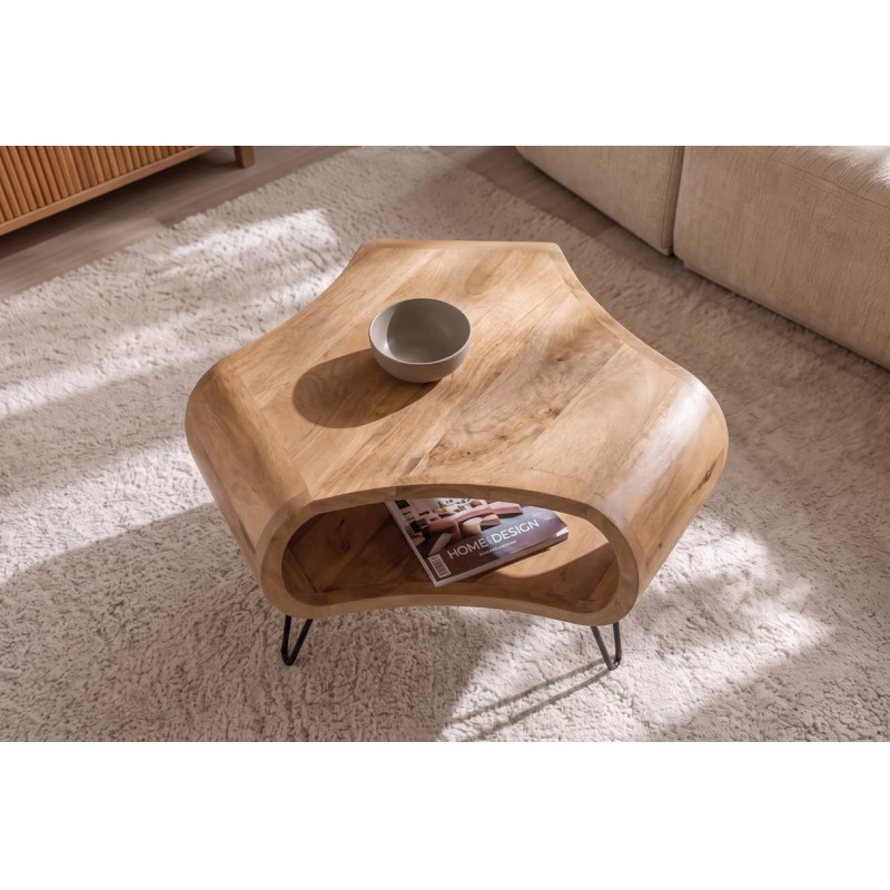 ORGANIC LIVING modern mangófa dohányzóasztal - 70cm