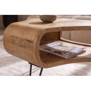 ORGANIC LIVING modern mangófa dohányzóasztal - 70cm
