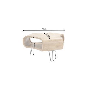 ORGANIC LIVING modern mangófa dohányzóasztal - 70cm