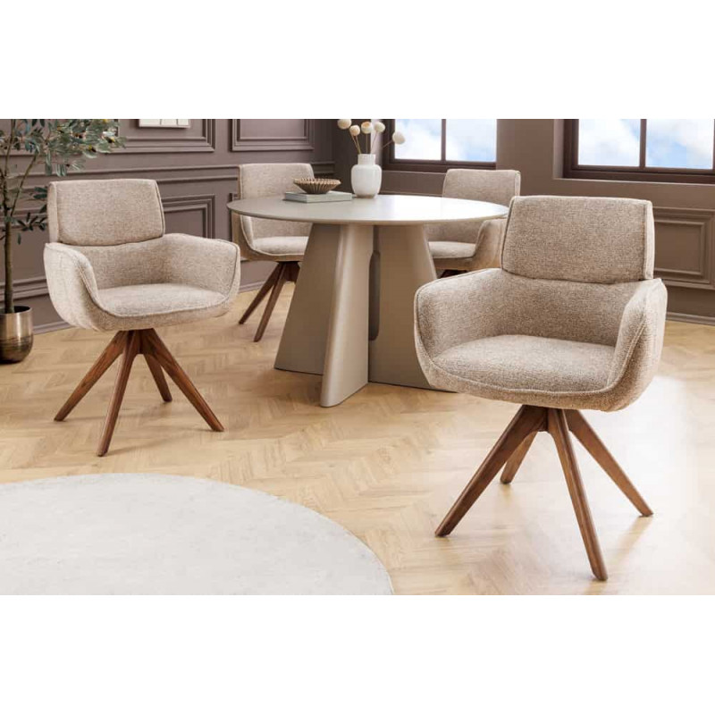 UNIQUE modern forgatható étkezőszék - taupe beige