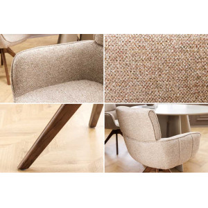 UNIQUE modern forgatható étkezőszék - taupe beige