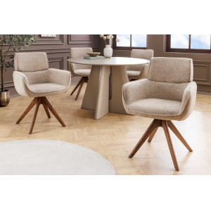 UNIQUE modern forgatható étkezőszék - taupe beige INVICTA