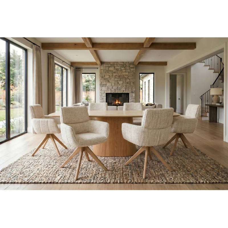 UNIQUE modern forgatható étkezőszék - beige