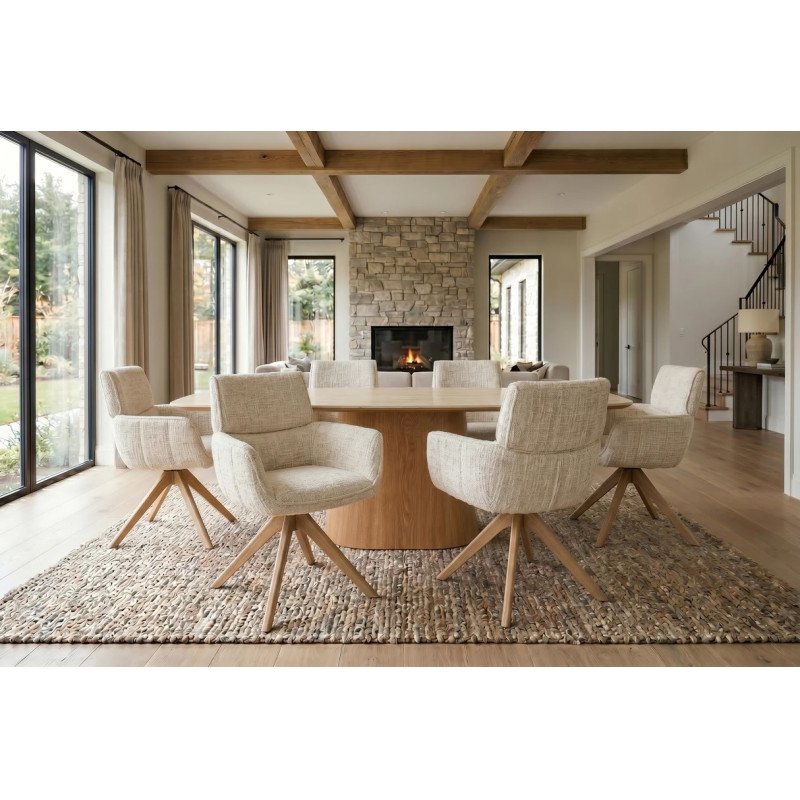 UNIQUE modern forgatható étkezőszék - beige