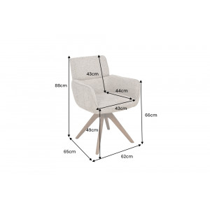 UNIQUE modern forgatható étkezőszék - beige