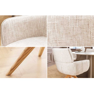 UNIQUE modern forgatható étkezőszék - beige